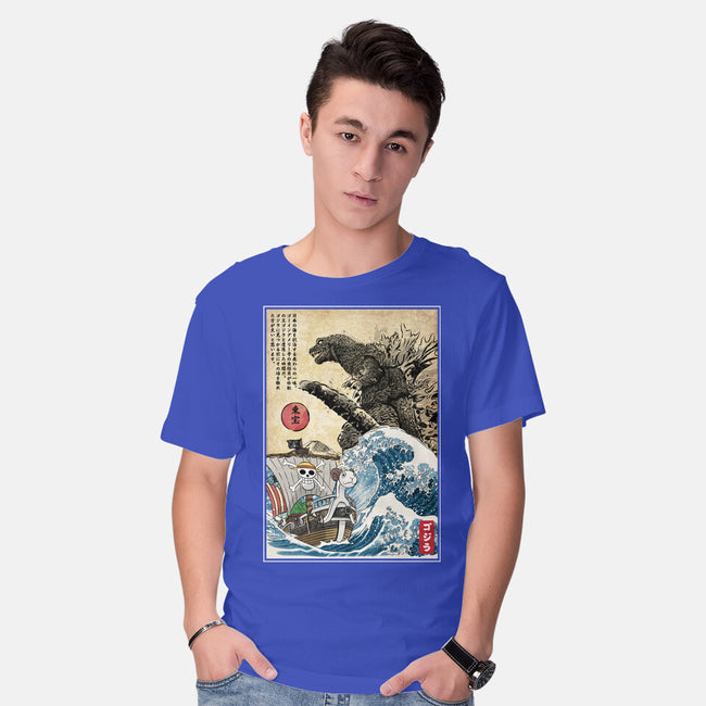 Straw Hat Pirates Meet Godzilla-Mens-Basic-Tee-DrMonekers