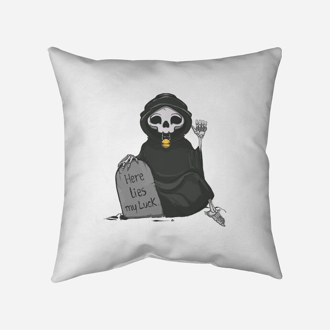 Here Lies My Luck-None-Removable Cover-Throw Pillow-OnlyColorsDesigns