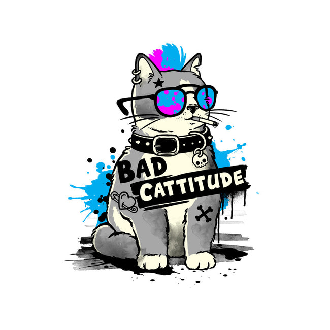 Bad Cattitude Graffiti-None-Fleece-Blanket-NemiMakeit