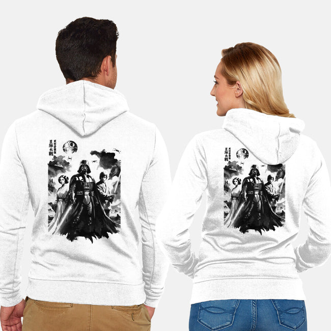 Skywalkers Sumi-e-Unisex-Zip-Up-Sweatshirt-DrMonekers