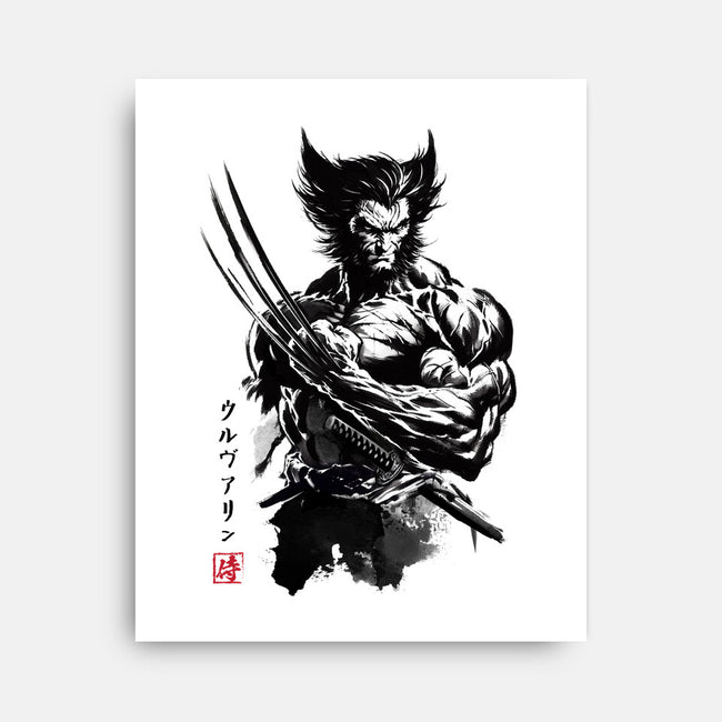 Mutant Samurai Sumi-e-None-Stretched-Canvas-DrMonekers
