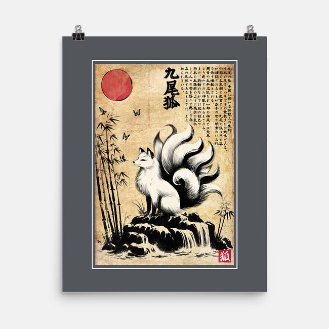 Kitsune Woodblock-None-Matte-Poster-DrMonekers
