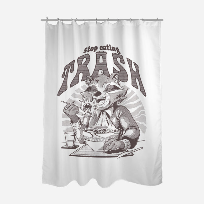 Stop Eating Trash-None-Polyester-Shower Curtain-Gazo1a