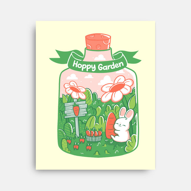 Hoppy Bunny Garden-None-Stretched-Canvas-tobefonseca