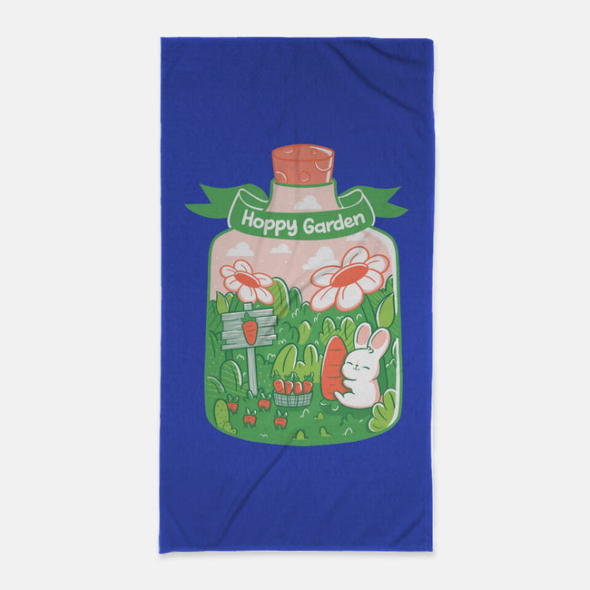 Hoppy Bunny Garden-None-Beach-Towel-tobefonseca