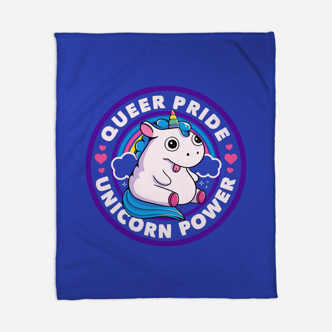 Queer Pride Unicorn Power-None-Fleece-Blanket-tobefonseca
