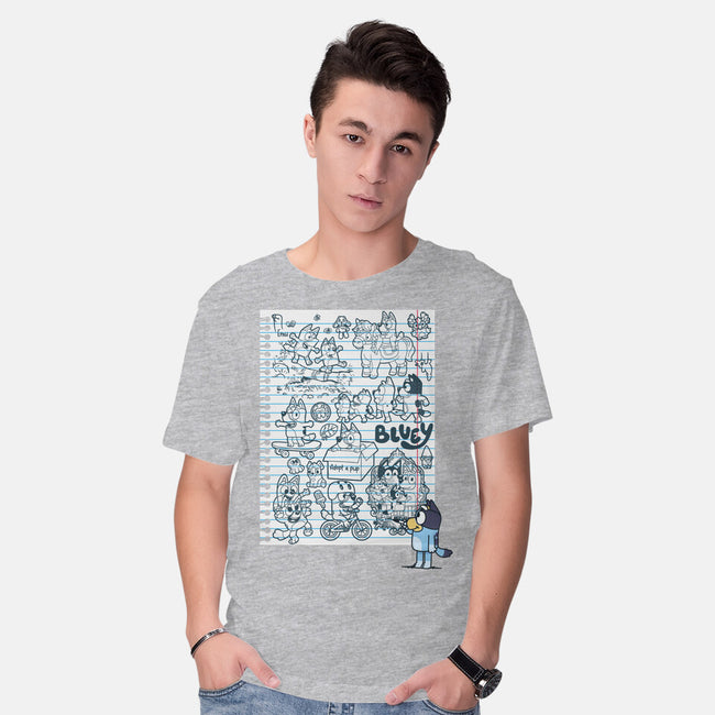 Doodle Heeler-Mens-Basic-Tee-Xentee