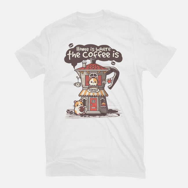 Home Is Where The Coffee Is-Womens-Basic-Tee-NemiMakeit