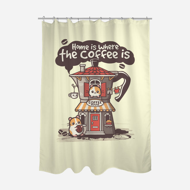 Home Is Where The Coffee Is-None-Polyester-Shower Curtain-NemiMakeit