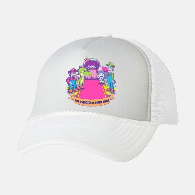 The Princess Is Right Here-Unisex-Trucker-Hat-Stevie