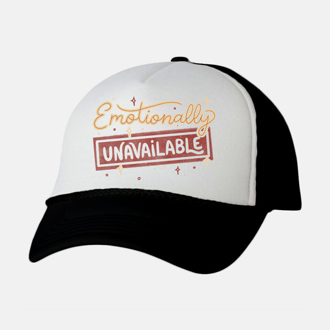 Emotionally Unavailable-Unisex-Trucker-Hat-tobefonseca