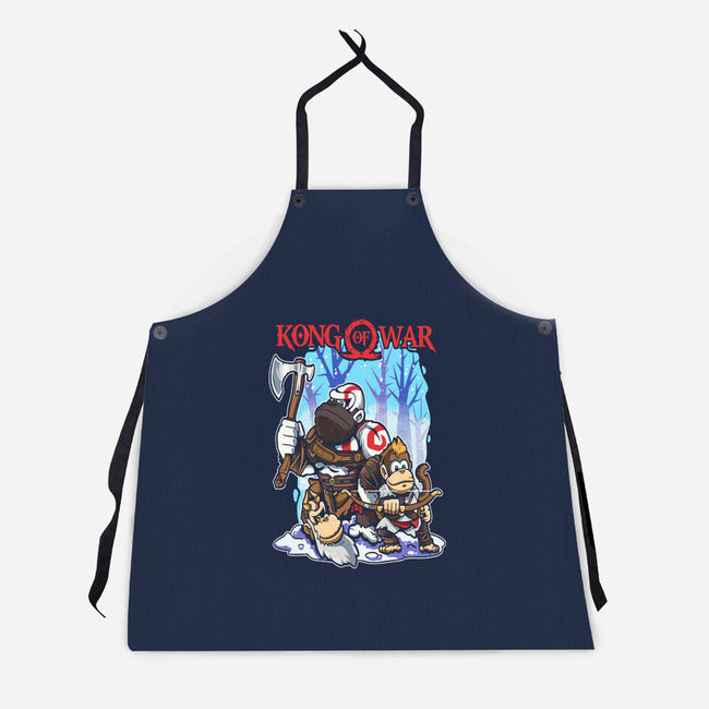 Kong Of War-Unisex-Kitchen-Apron-Planet of Tees