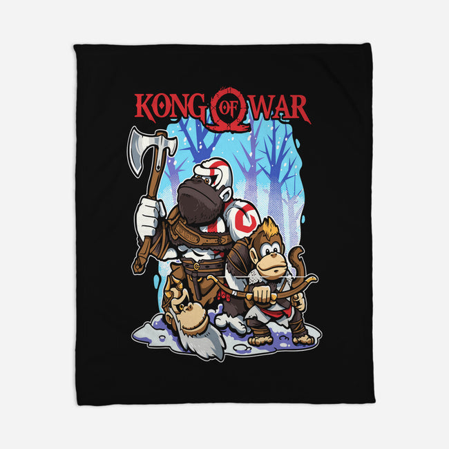 Kong Of War-None-Fleece-Blanket-Planet of Tees