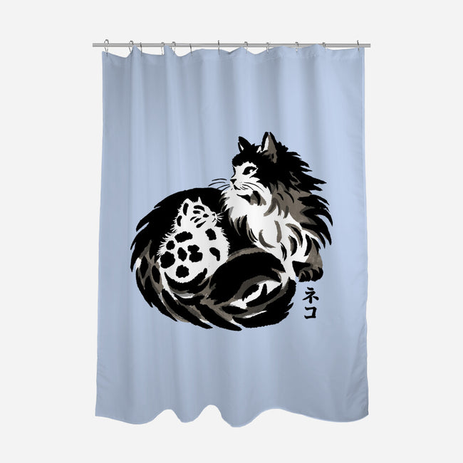 Sumi-e Cats-None-Polyester-Shower Curtain-fanfreak1