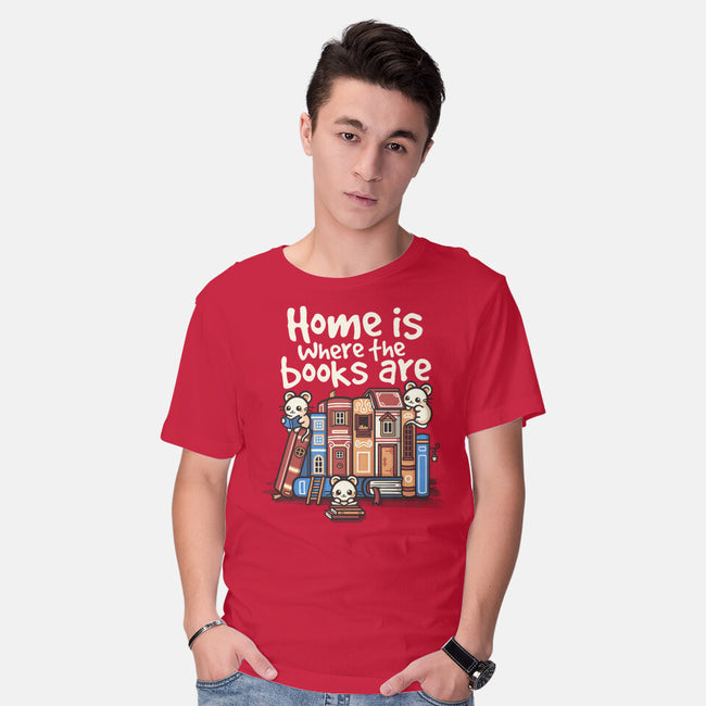 Home Is Where The Books Are-Mens-Basic-Tee-NemiMakeit