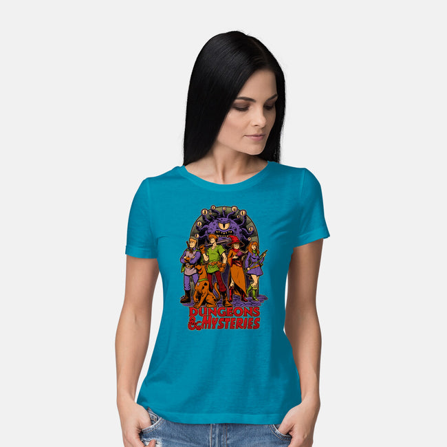 Dungeons And Mysteries-Womens-Basic-Tee-Studio Mootant