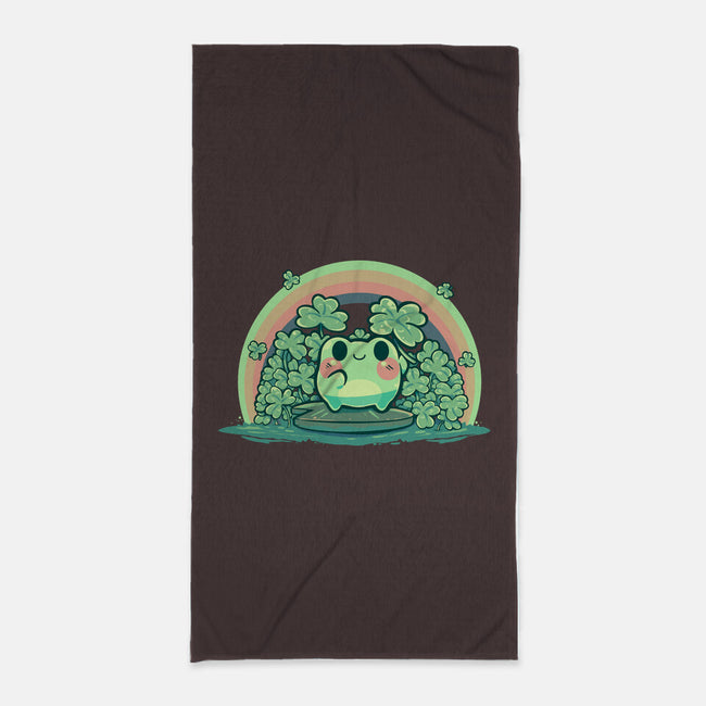 Lucky Little Frog-None-Beach-Towel-TechraNova