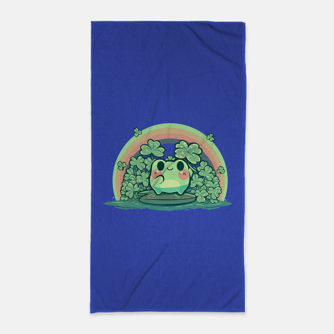 Lucky Little Frog-None-Beach-Towel-TechraNova