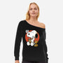 Luck Money Beagle-Womens-Off Shoulder-Sweatshirt-Studio Mootant