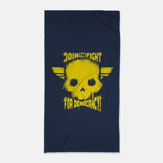 Join The Fight Democracy-None-Beach-Towel-rocketman_art
