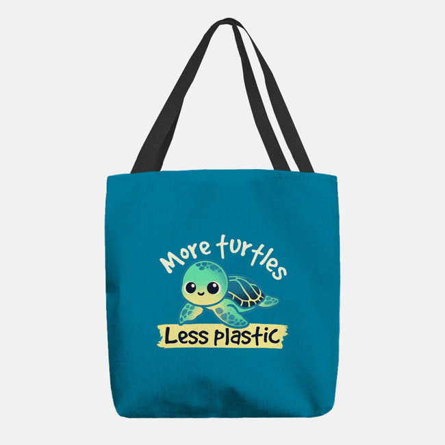 More Turtles Less Plastic-None-Basic Tote-Bag-NemiMakeit