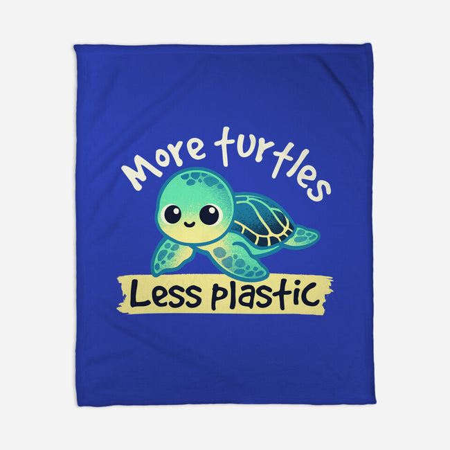 More Turtles Less Plastic-None-Fleece-Blanket-NemiMakeit