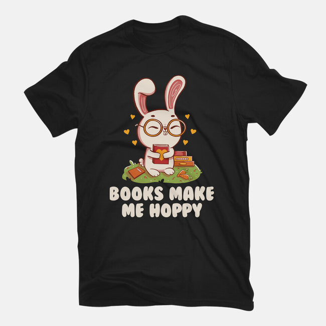 Books Make Me Hoppy-Unisex-Basic-Tee-tobefonseca