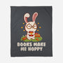 Books Make Me Hoppy-None-Fleece-Blanket-tobefonseca
