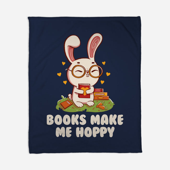 Books Make Me Hoppy-None-Fleece-Blanket-tobefonseca
