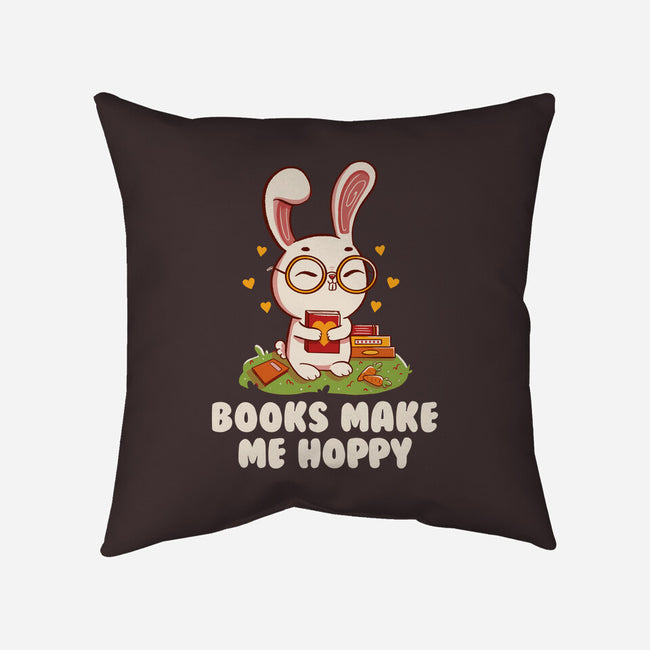 Books Make Me Hoppy-None-Removable Cover-Throw Pillow-tobefonseca
