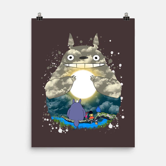 Totoro Moonlight-None-Matte-Poster-JamesQJO