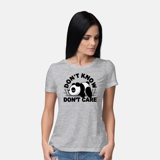 Don't Know Don't Care-Womens-Basic-Tee-Vallina84