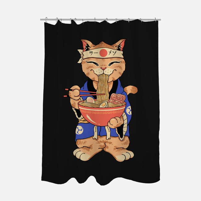 Ramen Meowster Standing-None-Polyester-Shower Curtain-vp021