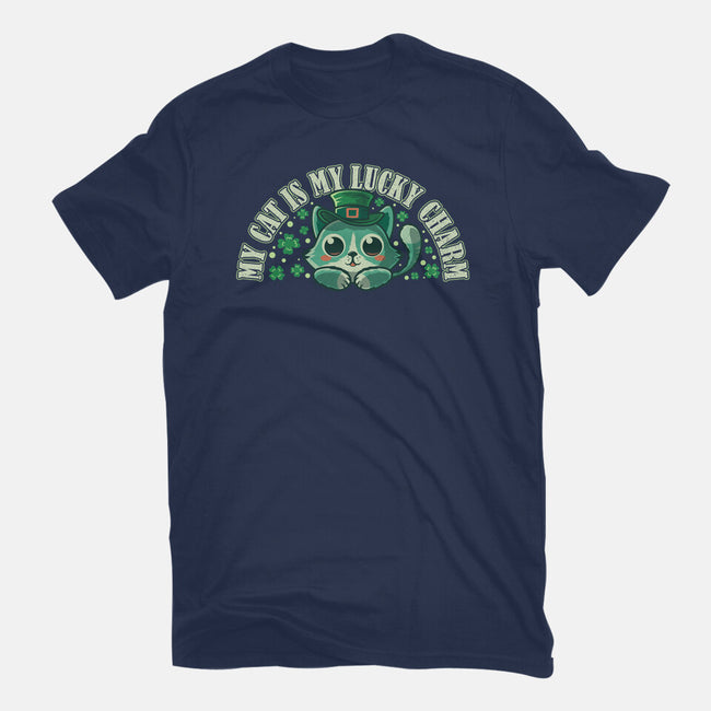 My Cat Is My Lucky Charm-Unisex-Basic-Tee-erion_designs