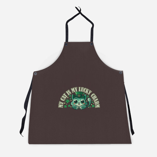 My Cat Is My Lucky Charm-Unisex-Kitchen-Apron-erion_designs