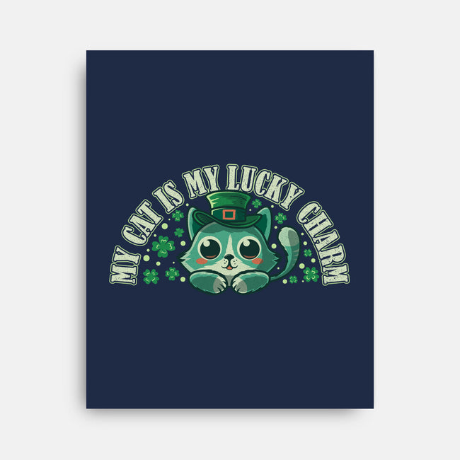 My Cat Is My Lucky Charm-None-Stretched-Canvas-erion_designs