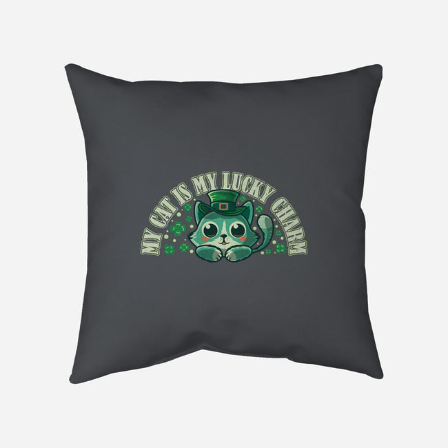 My Cat Is My Lucky Charm-None-Removable Cover-Throw Pillow-erion_designs