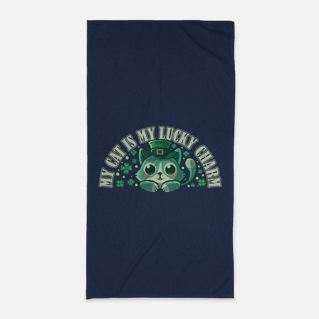 My Cat Is My Lucky Charm-None-Beach-Towel-erion_designs