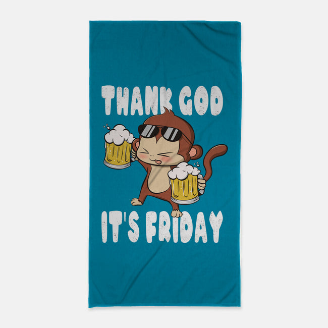 Friday Monkey-None-Beach-Towel-fanfabio