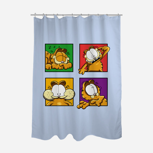 Orange Cat Emotions-None-Polyester-Shower Curtain-nickzzarto