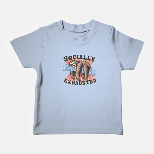 Socially Exhausted-Baby-Basic-Tee-momma_gorilla