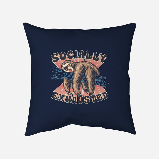 Socially Exhausted-None-Removable Cover-Throw Pillow-momma_gorilla