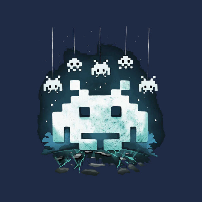 Space Moon Invaders-None-Removable Cover-Throw Pillow-Vallina84
