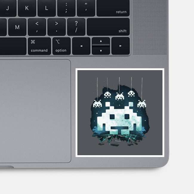 Space Moon Invaders-None-Glossy-Sticker-Vallina84