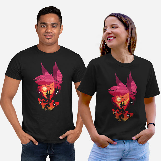 Alastor Sunset-Unisex-Basic-Tee-dandingeroz