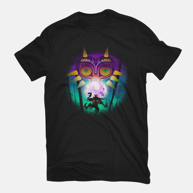 The Moon And The Mask-Womens-Fitted-Tee-Donnie