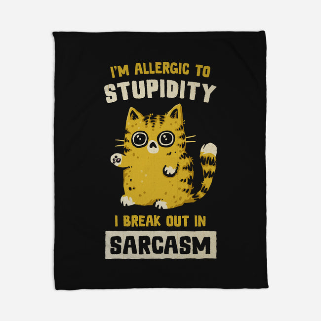 Allergic To Stupidity-None-Fleece-Blanket-kg07