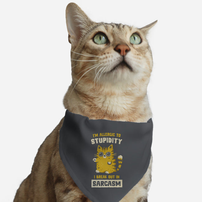 Allergic To Stupidity-Cat-Adjustable-Pet Collar-kg07