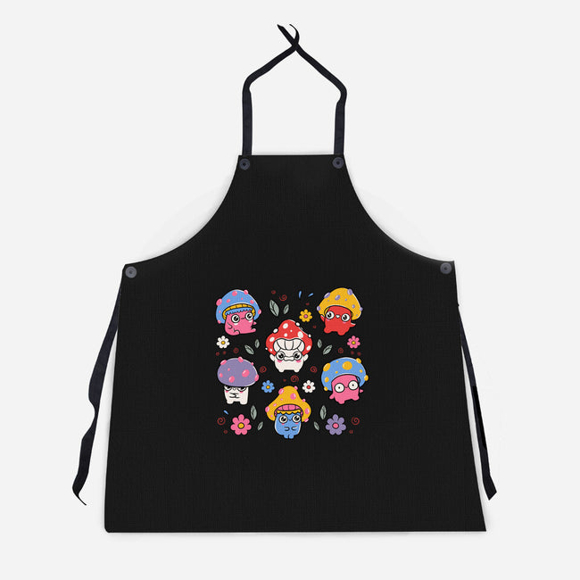 Cute But Psychedelic Mushrooms-Unisex-Kitchen-Apron-tobefonseca