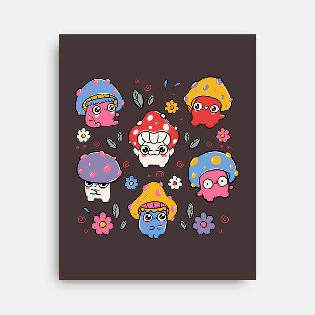 Cute But Psychedelic Mushrooms-None-Stretched-Canvas-tobefonseca